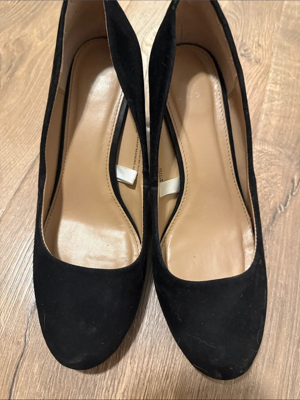 a new day Black Suede Round-Toe wedge